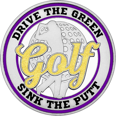 Gold "Golf" with Purple Outer Circular Borders